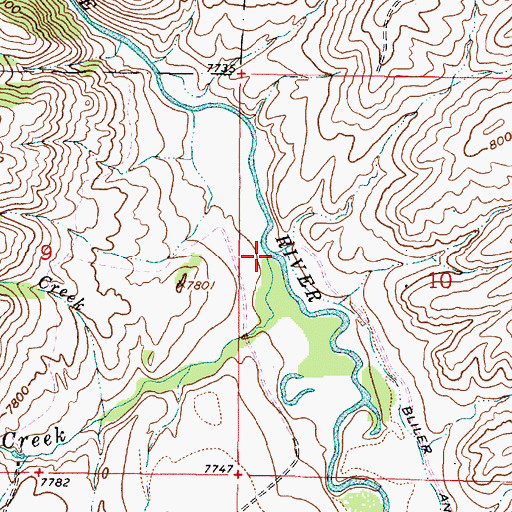 Topographic Map of Boswell Creek, WY