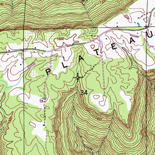 Topographic Map of Naught Mine, AL