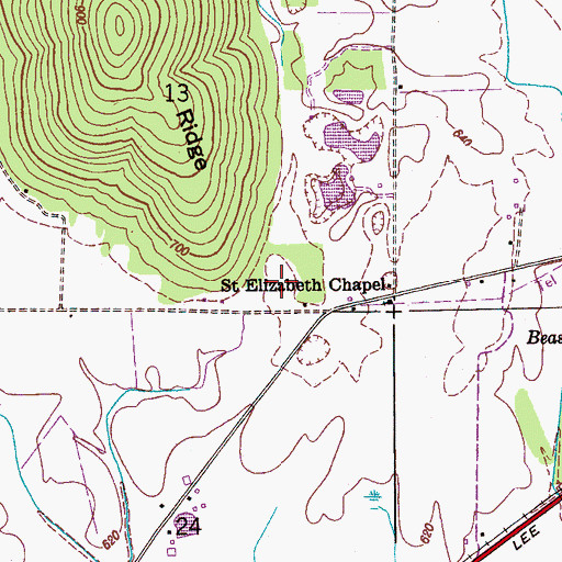Topographic Map of Proctor Pond (historical), AL