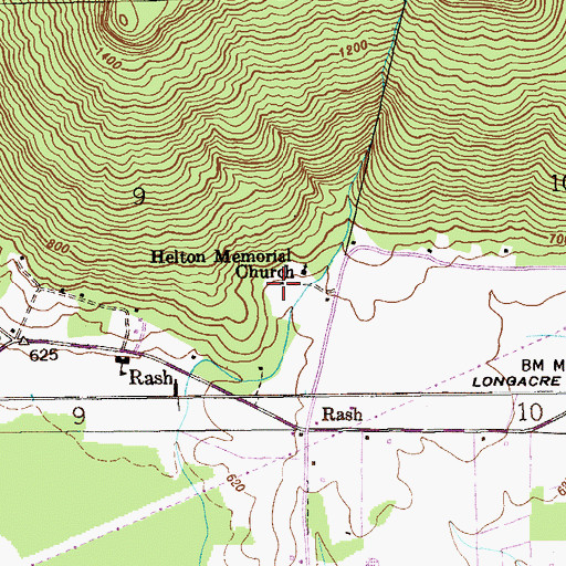 Topographic Map of Rash School (historical), AL