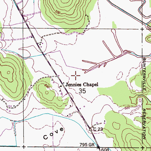 Topographic Map of Turtle Pond (historical), AL
