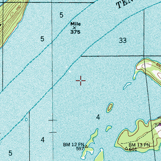 Topographic Map of Wiley Lake (historical), AL