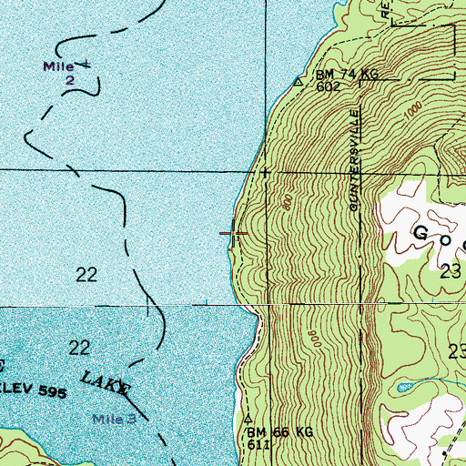 Topographic Map of Yeager Spring, AL