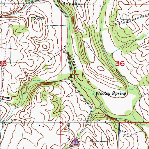 Topographic Map of Fall Branch, AL