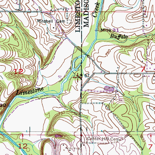 Topographic Map of Limestone Church (historical), AL