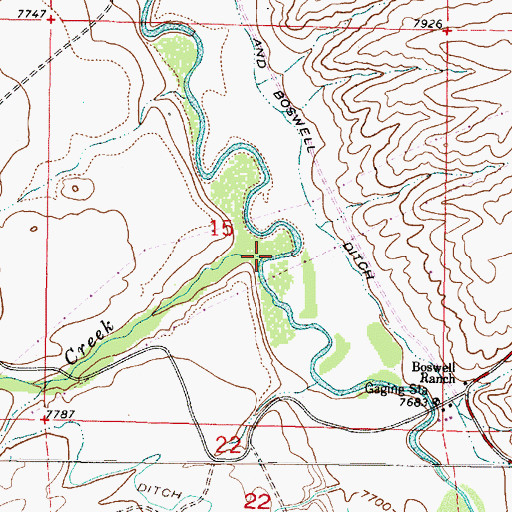 Topographic Map of Johnson Creek, CO