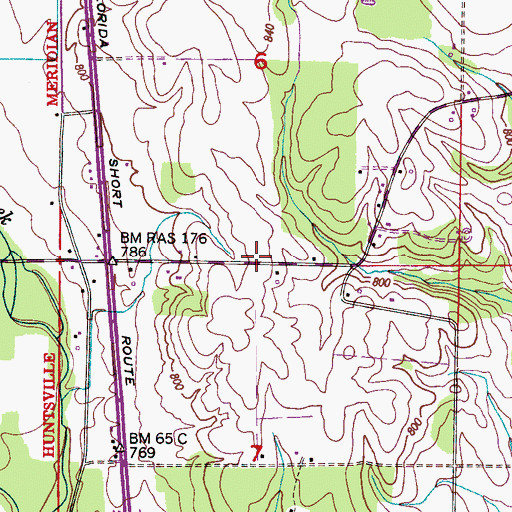 Topographic Map of Shiloh School (historical), AL
