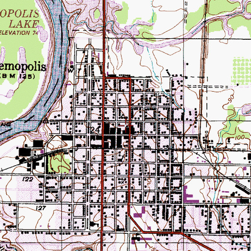 Topographic Map of Demopolis City Library, AL
