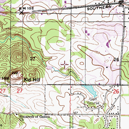Topographic Map of Demopolis Country Club, AL