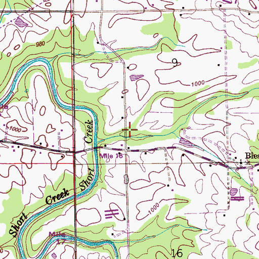 Topographic Map of Blessing School (historical), AL