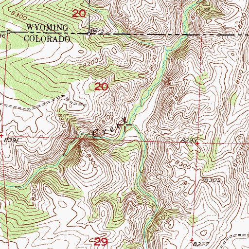 Topographic Map of Pole Creek, CO