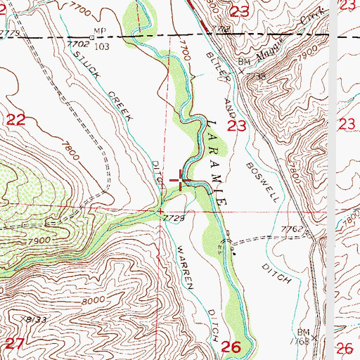 Topographic Map of Stuck Creek, CO