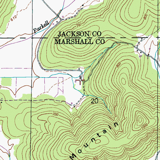 Topographic Map of Old Barclay Mill, AL