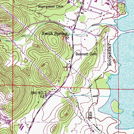 Topographic Map of Warrenton Church, AL