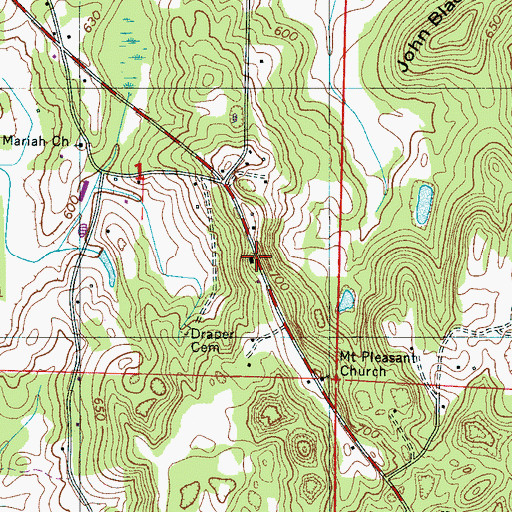 Topographic Map of Leaders School (historical), AL
