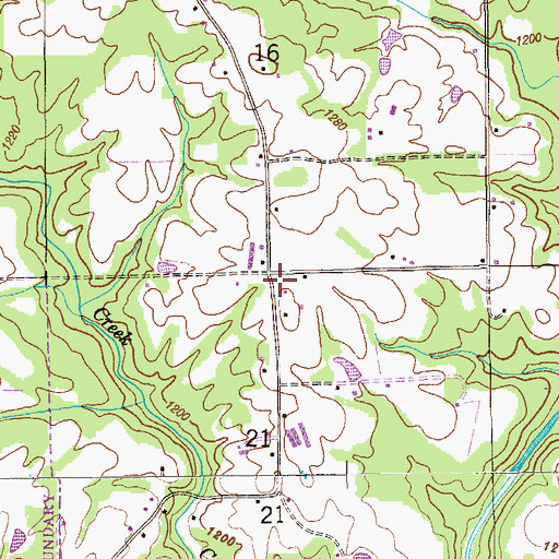 Topographic Map of Deberry School (historical), AL