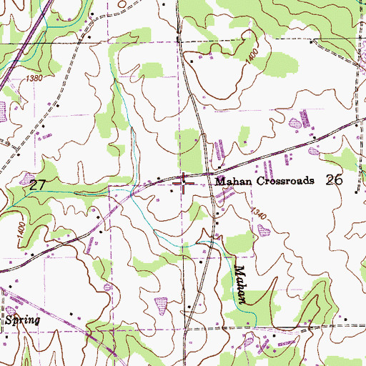 Topographic Map of Mahan School (historical), AL