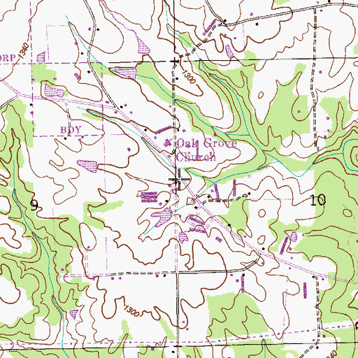 Topographic Map of Morgans Store, AL