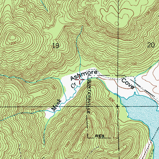Topographic Map of Fish Pond, AL