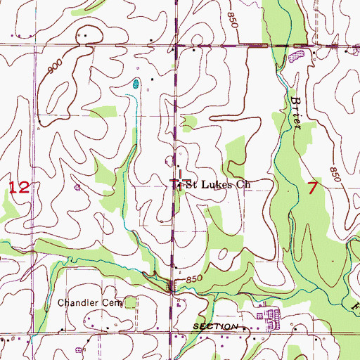 Topographic Map of Saint Lukes Chapel School (historical), AL