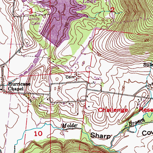 Topographic Map of Ragsdale Cemetery, AL