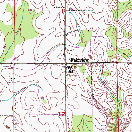 Topographic Map of Fairview Church (historical), AL