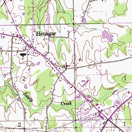 Topographic Map of Henagar Church, AL