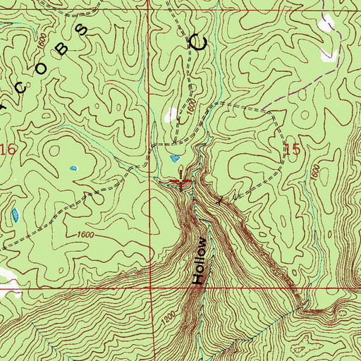 Topographic Map of Jacobs Mine, AL