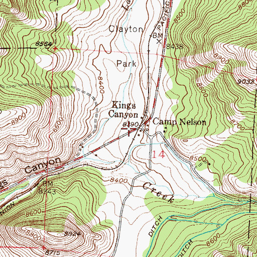 Topographic Map of Kings Canyon, CO