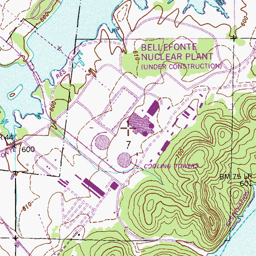 Topographic Map of River Hill School (historical), AL