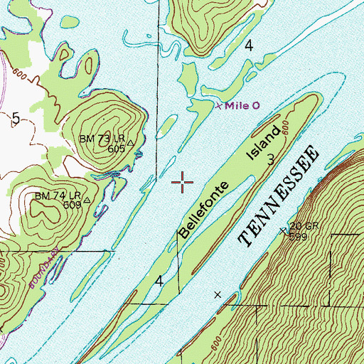Topographic Map of Starke Ferry (historical), AL