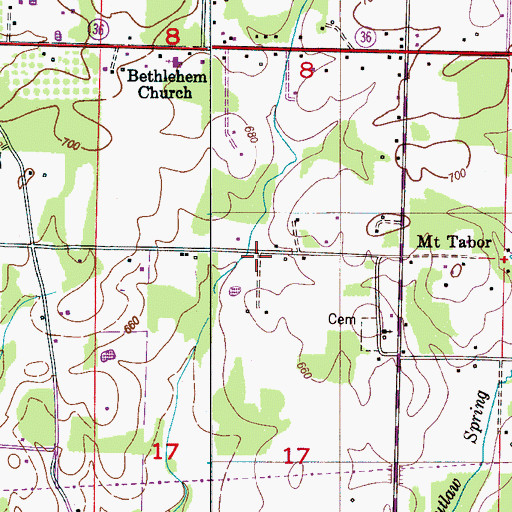 Topographic Map of Bethlehem Church (historical), AL