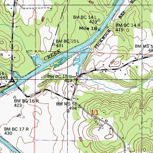 Topographic Map of Templeton Hollow, AL