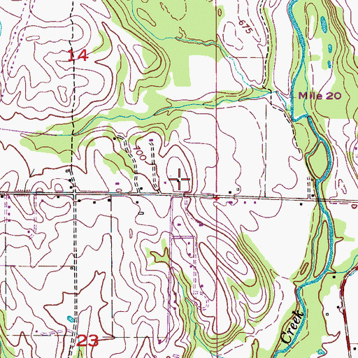 Topographic Map of Capshaw School (historical), AL