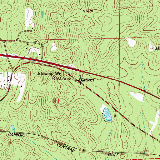 Topographic Map of Guy Cemetery, AL