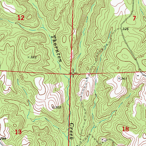 Topographic Map of Hawthorne Cemetery, AL