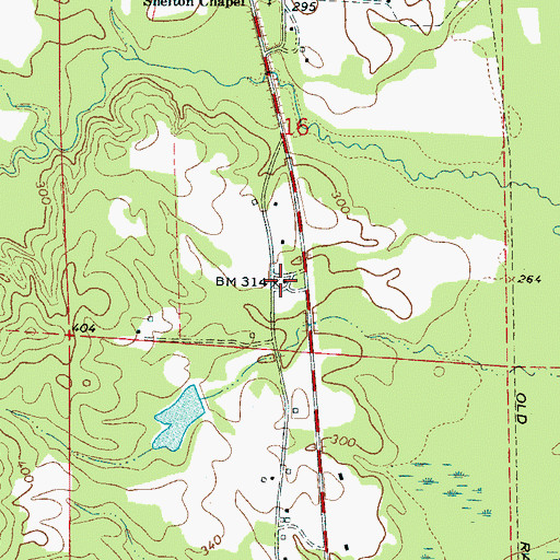 Topographic Map of Mayfield Community Center, AL