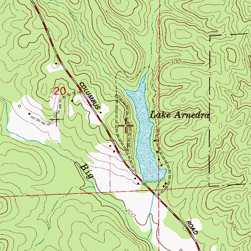 Topographic Map of Arnedra Subdivision, AL