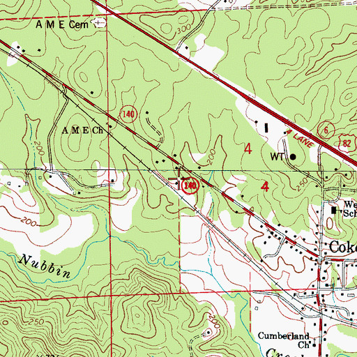 Topographic Map of Coker Heights, AL