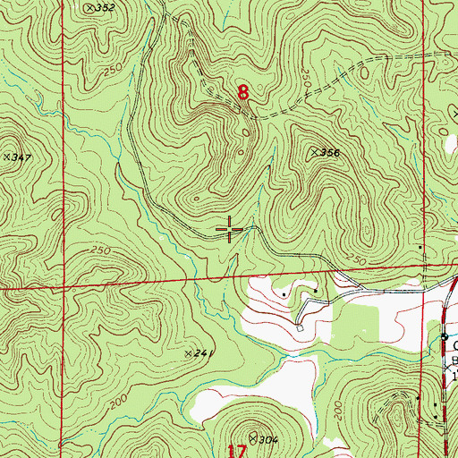 Topographic Map of Forest Green, AL