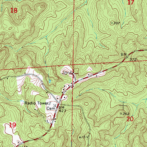 Topographic Map of Lisenba Subdivision, AL