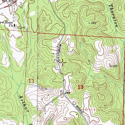 Topographic Map of Romulus Acres, AL