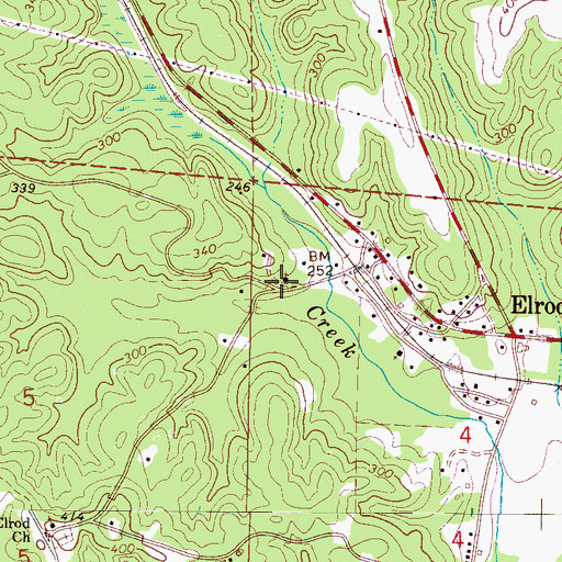 Topographic Map of Sherman Chapel, AL