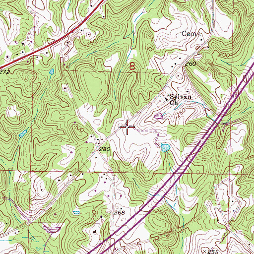 Topographic Map of Victorious Life Church, AL