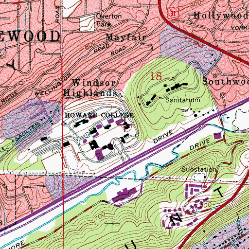 Topographic Map of A Hamilton Reid Chapel, AL