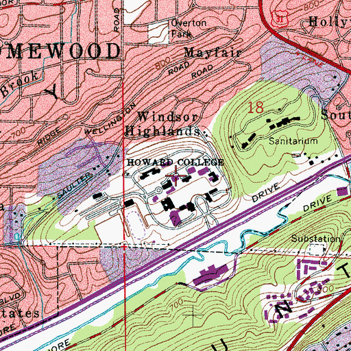 Topographic Map of Dwight M Beeson Hall, AL