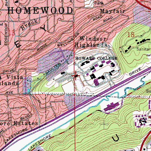 Topographic Map of F Page Seibert Gymnasium, AL