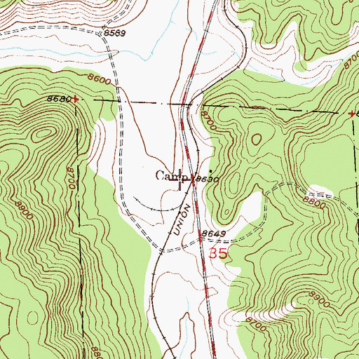 Topographic Map of Camp, CO
