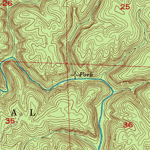 Topographic Map of Buck Rough, AL