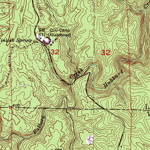 Topographic Map of Hubbards Mill (historical), AL